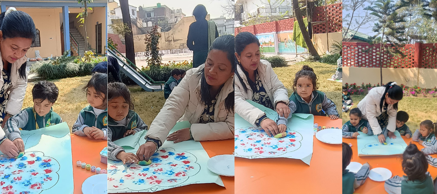 Fun Sponge Printing Holi Activity