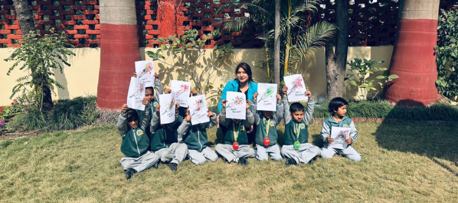 Fun Sponge Printing Holi Activity